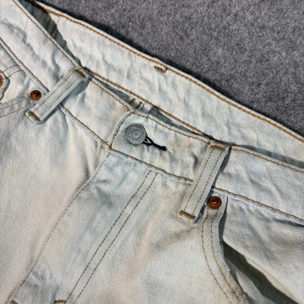 Levi's 511 Jeans Mens 36x30 Light Wash Distressed Streetwear Slim Fit Blue Denim